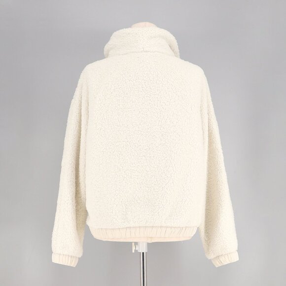 ATHLETA Tugga Sweatshirt Sherpa Teddy Fleece High-Neck Off-White Beige Size S - Picture 5 of 10